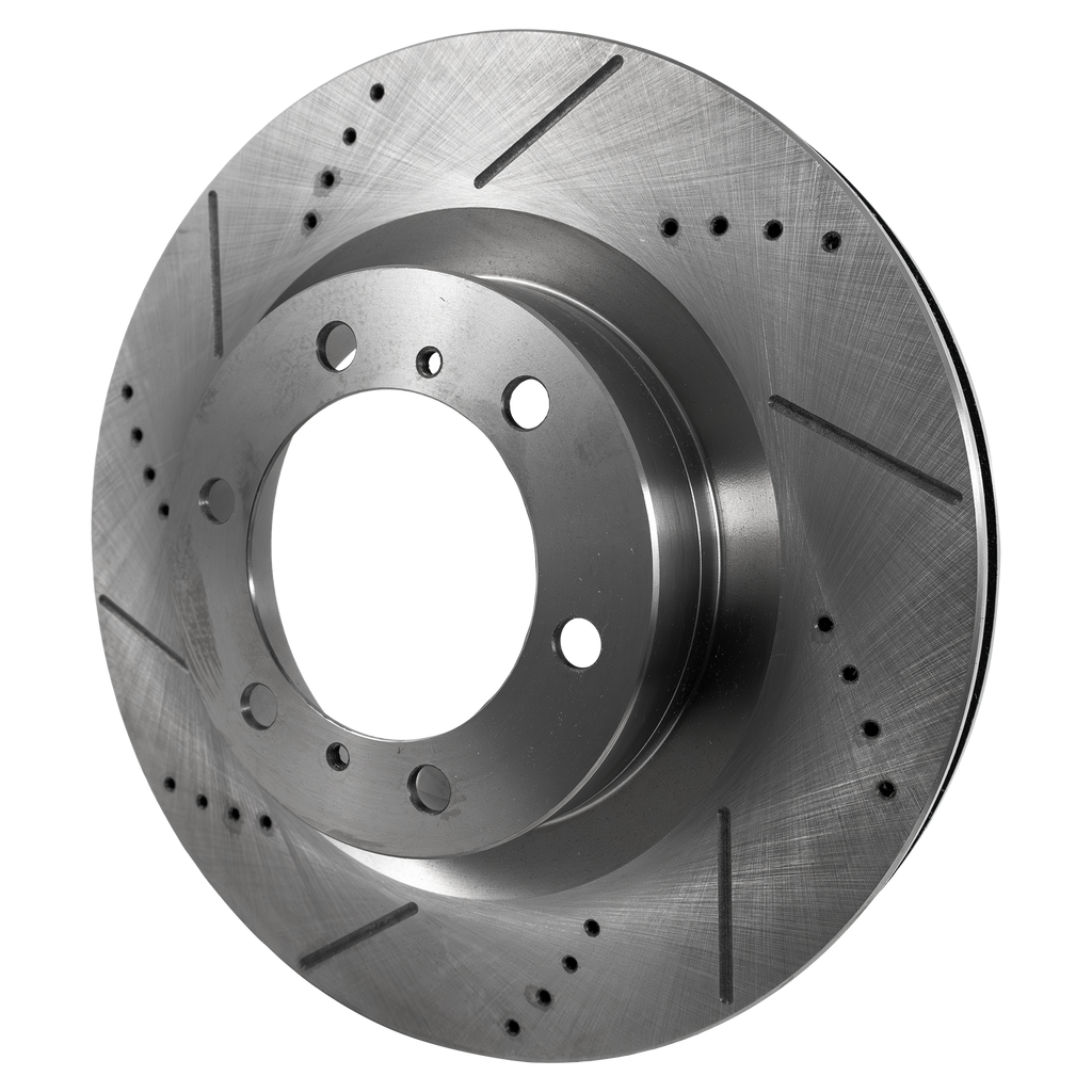 DURANGO/GRAND CHEROKEE 11-20 FRONT BRAKE DISC RH=LH, For Vehicles with 330mm Front Disc and Solid Rear Disc, Cross-drilled and Slotted