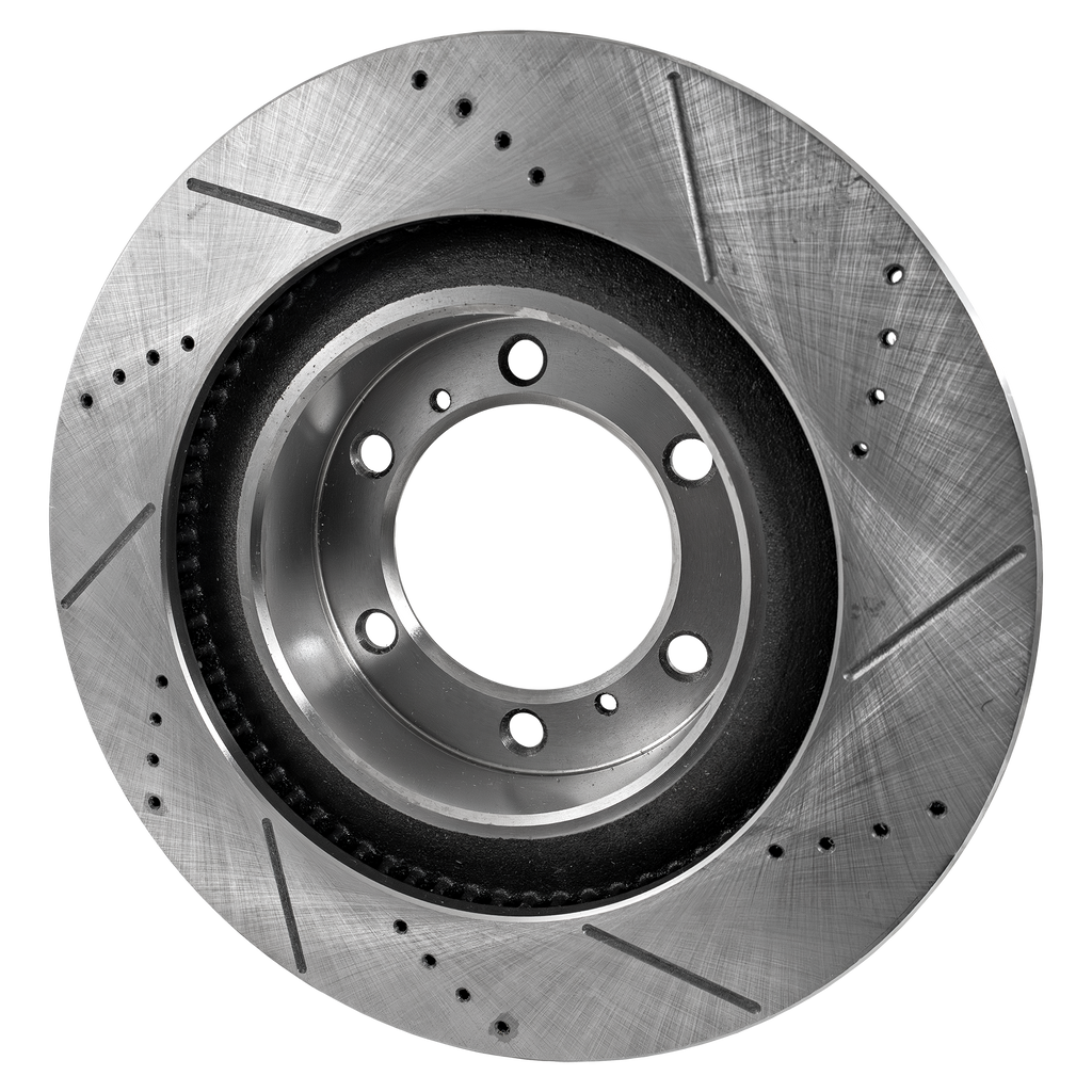 DURANGO/GRAND CHEROKEE 11-20 FRONT BRAKE DISC RH=LH, For Vehicles with 330mm Front Disc and Solid Rear Disc, Cross-drilled and Slotted