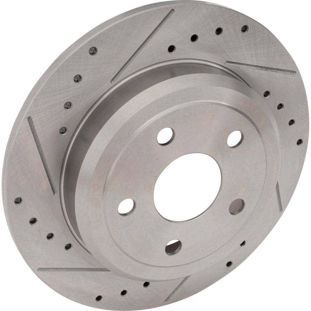 DURANGO/GRAND CHEROKEE 11-20 REAR BRAKE DISC RH=LH, For Vehicles with 330mm Front Disc and Solid Rear Disc, Cross-drilled and Slotted