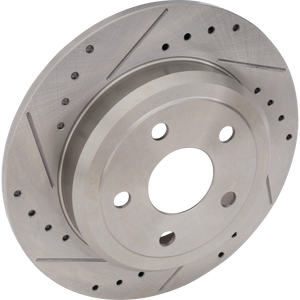 DURANGO/GRAND CHEROKEE 11-20 REAR BRAKE DISC RH=LH, For Vehicles with 330mm Front Disc and Solid Rear Disc, Cross-drilled and Slotted