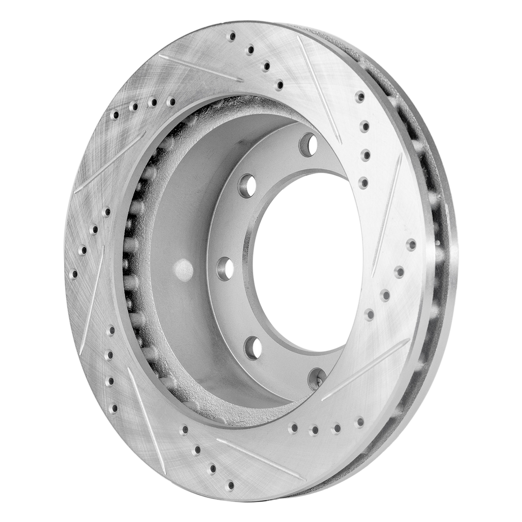 F-250/F-350 SUPER DUTY 99-04 / EXCURSION 00-05 FRONT BRAKE DISC RH=LH, 4WD, Cross-drilled and Slotted