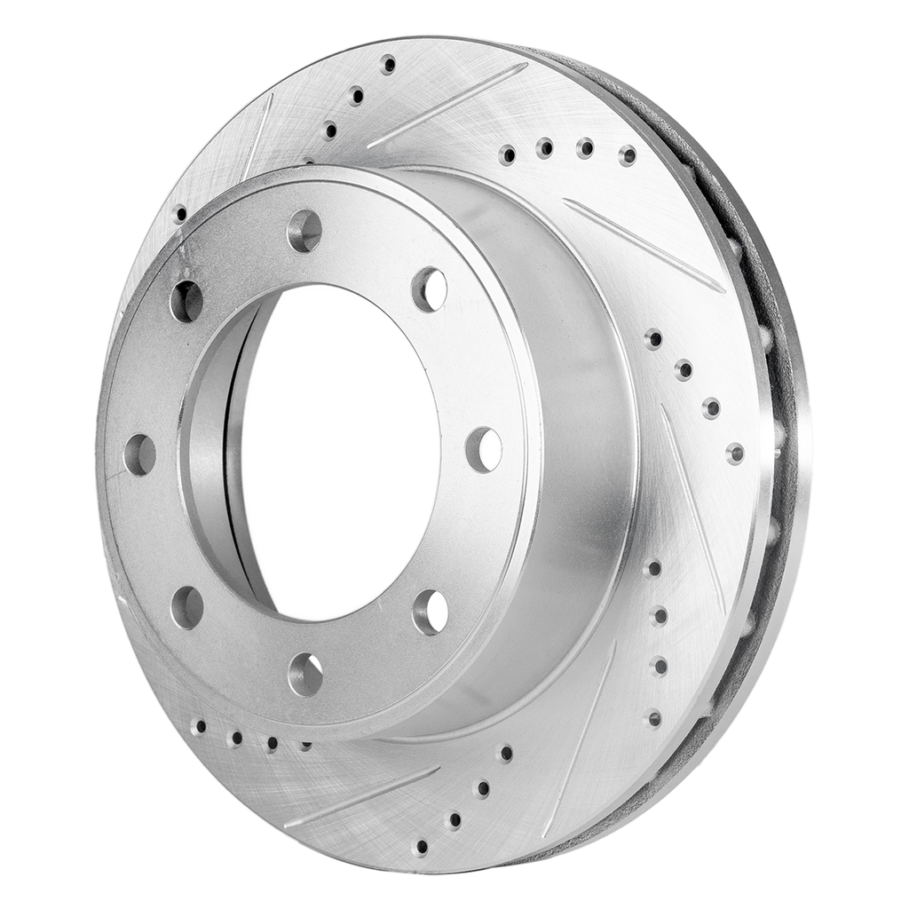 F-250/F-350 SUPER DUTY 99-04 / EXCURSION 00-05 FRONT BRAKE DISC RH=LH, 4WD, Cross-drilled and Slotted