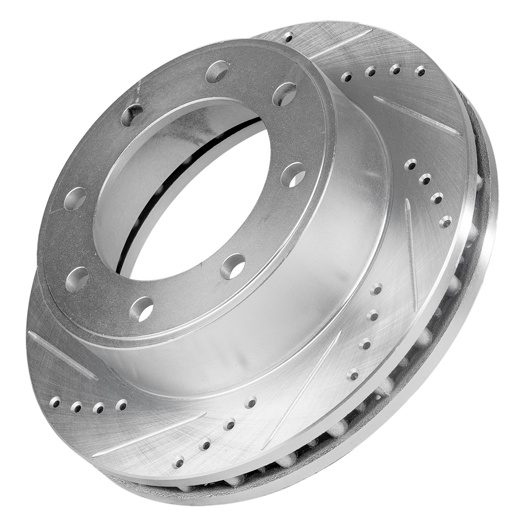 F-250/F-350 SUPER DUTY 99-04 / EXCURSION 00-05 FRONT BRAKE DISC RH=LH, 4WD, Cross-drilled and Slotted