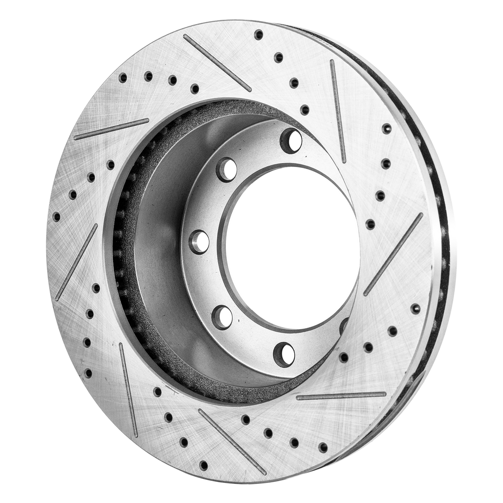 F-250/F-350 SUPER DUTY 05-12 FRONT BRAKE DISC RH=LH, 4WD, Cross-drilled and Slotted