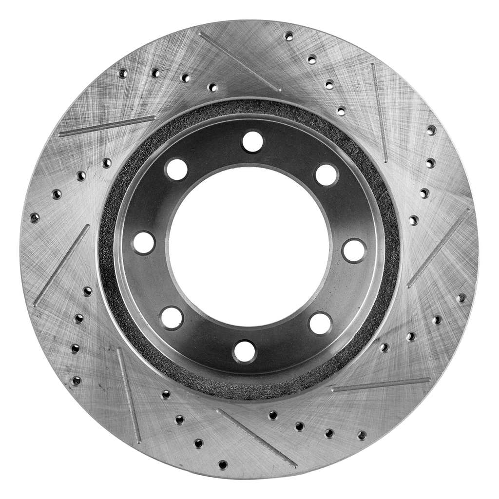 F-250/F-350 SUPER DUTY 05-12 FRONT BRAKE DISC RH=LH, 4WD, Cross-drilled and Slotted