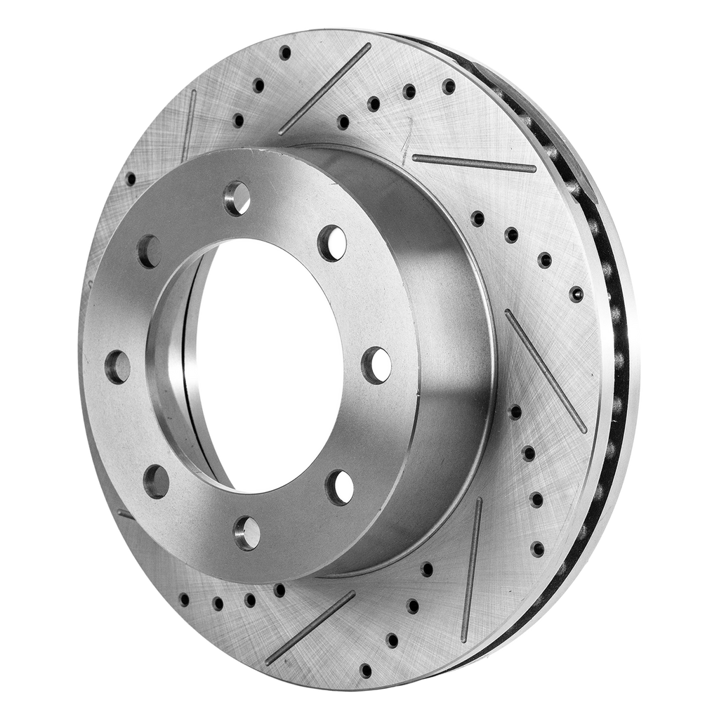 F-250/F-350 SUPER DUTY 05-12 FRONT BRAKE DISC RH=LH, 4WD, Cross-drilled and Slotted