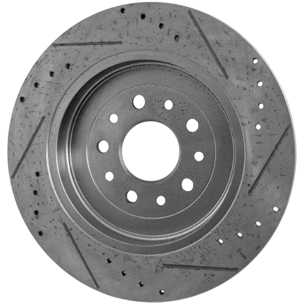 FIVE HUNDRED/FREESTYLE 05-07 / FLEX 09-19 REAR BRAKE DISC RH=LH, Cross-drilled and Slotted