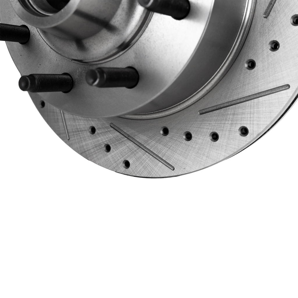 F-SERIES PICKUP 95-03/ECONOLINE VAN 95-99 FRONT BRAKE DISC RH=LH, Cross-drilled and Slotted