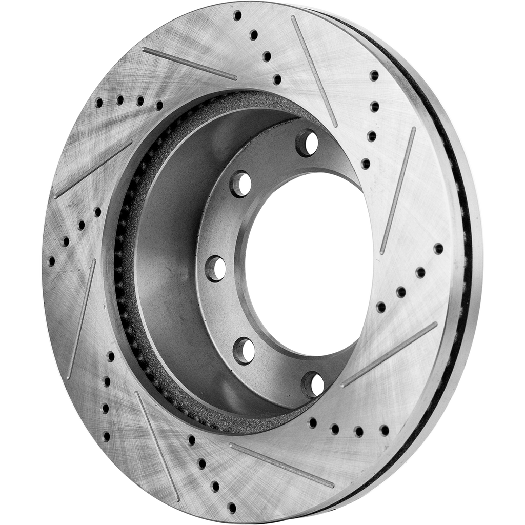 F-350/F-450 SUPER DUTY 05-12 FRONT BRAKE DISC RH=LH, Cross-drilled and Slotted