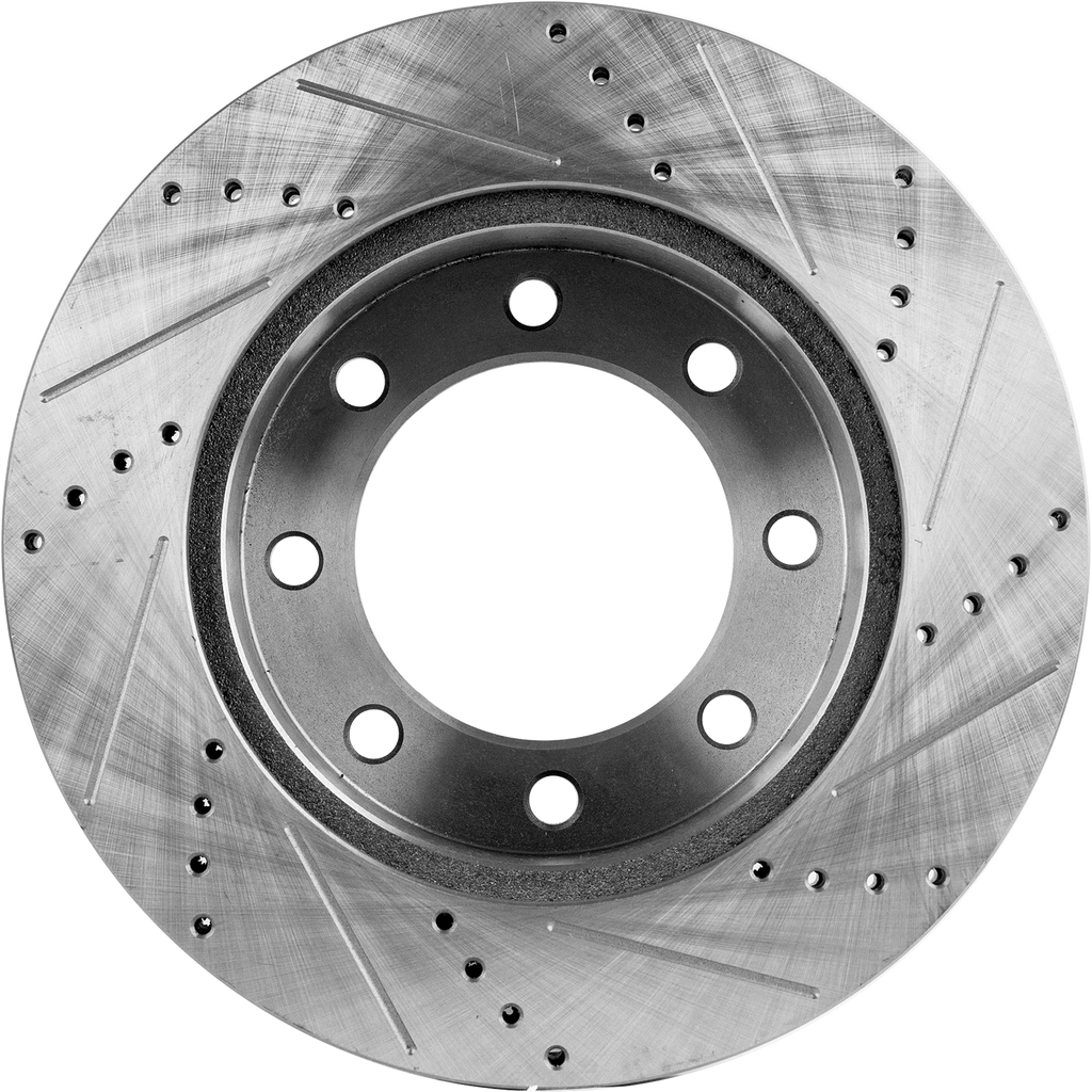 F-350/F-450 SUPER DUTY 05-12 FRONT BRAKE DISC RH=LH, Cross-drilled and Slotted