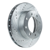 F-450/F-550 SUPER DUTY 99-04 / E-550 ECONOLINE SUPER DUTY 02-02 FRONT BRAKE DISC RH=LH, Cross-drilled and Slotted