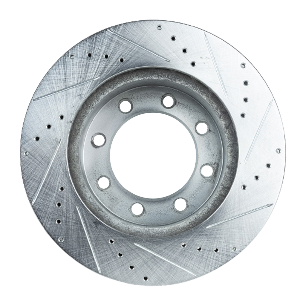 F-450/F-550 SUPER DUTY 99-04 / E-550 ECONOLINE SUPER DUTY 02-02 FRONT BRAKE DISC RH=LH, Cross-drilled and Slotted