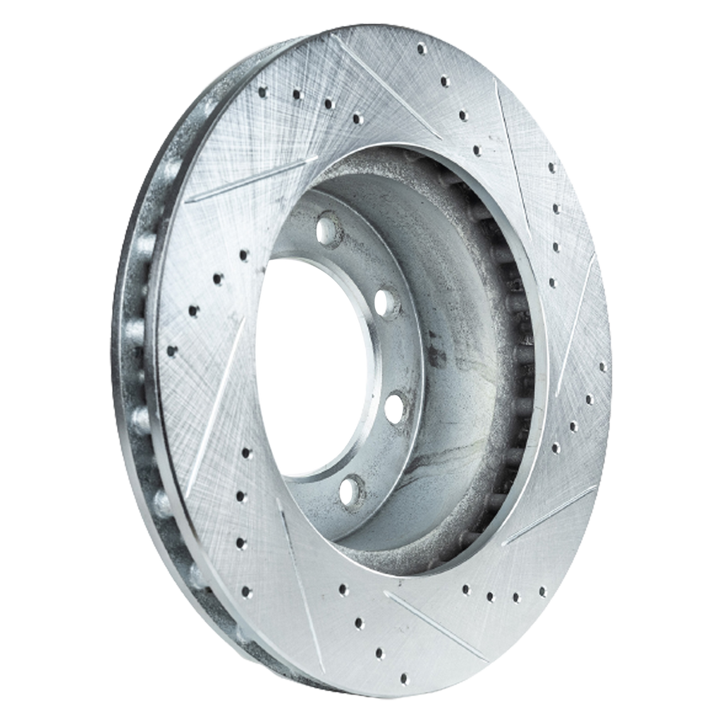 F-450/F-550 SUPER DUTY 99-04 / E-550 ECONOLINE SUPER DUTY 02-02 FRONT BRAKE DISC RH=LH, Cross-drilled and Slotted