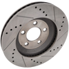 MUSTANG 05-14 FRONT BRAKE DISC RH=LH, Cross-drilled and Slotted