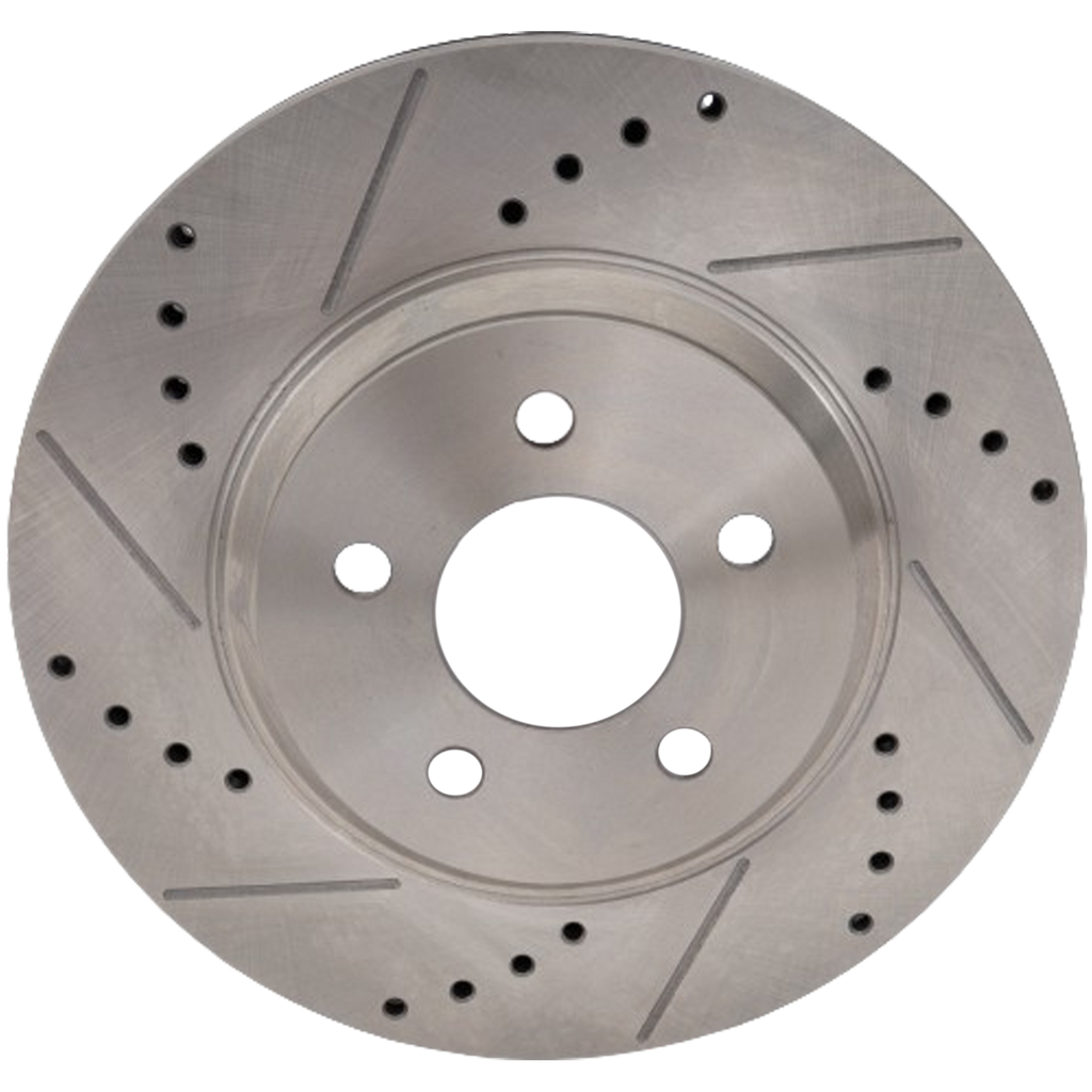 MUSTANG 05-14 FRONT BRAKE DISC RH=LH, Cross-drilled and Slotted