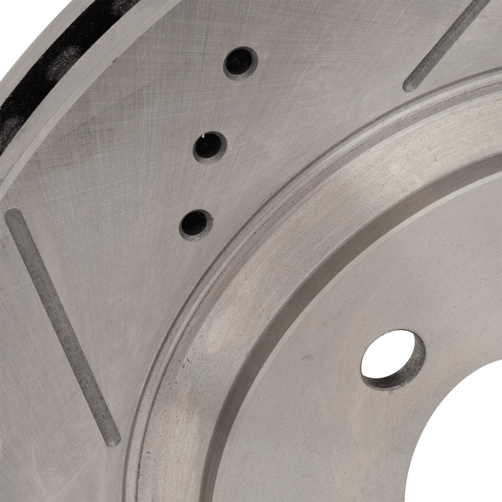 MUSTANG 05-14 FRONT BRAKE DISC RH=LH, Cross-drilled and Slotted