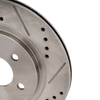 MUSTANG 05-14 REAR BRAKE DISC RH=LH, Cross-drilled and Slotted