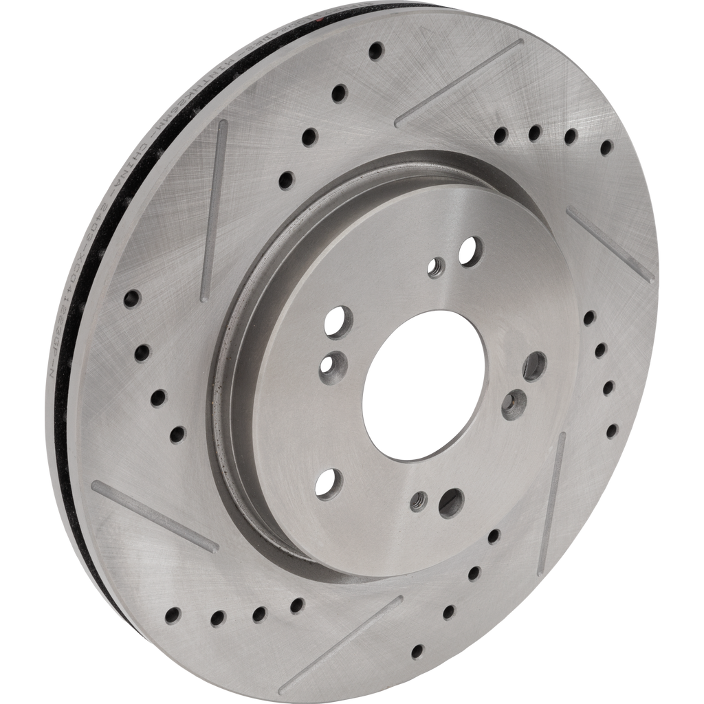 CR-V 07-16/RDX 07-12 FRONT BRAKE DISC RH=LH, Cross-drilled and Slotted