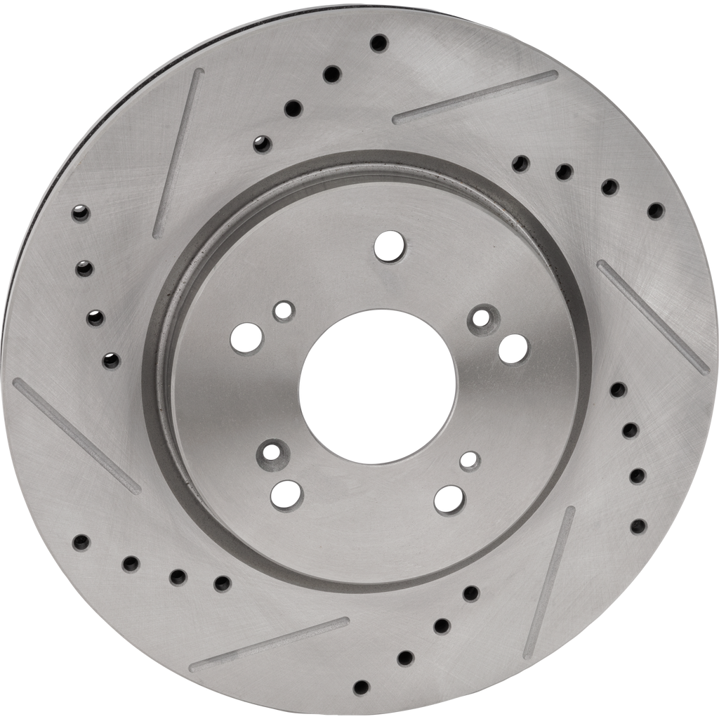 CR-V 07-16/RDX 07-12 FRONT BRAKE DISC RH=LH, Cross-drilled and Slotted