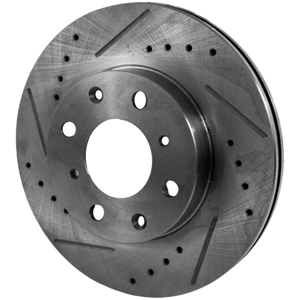 CRX 90-91/CIVIC 90-00 FRONT BRAKE DISC RH=LH, Cross-drilled and Slotted