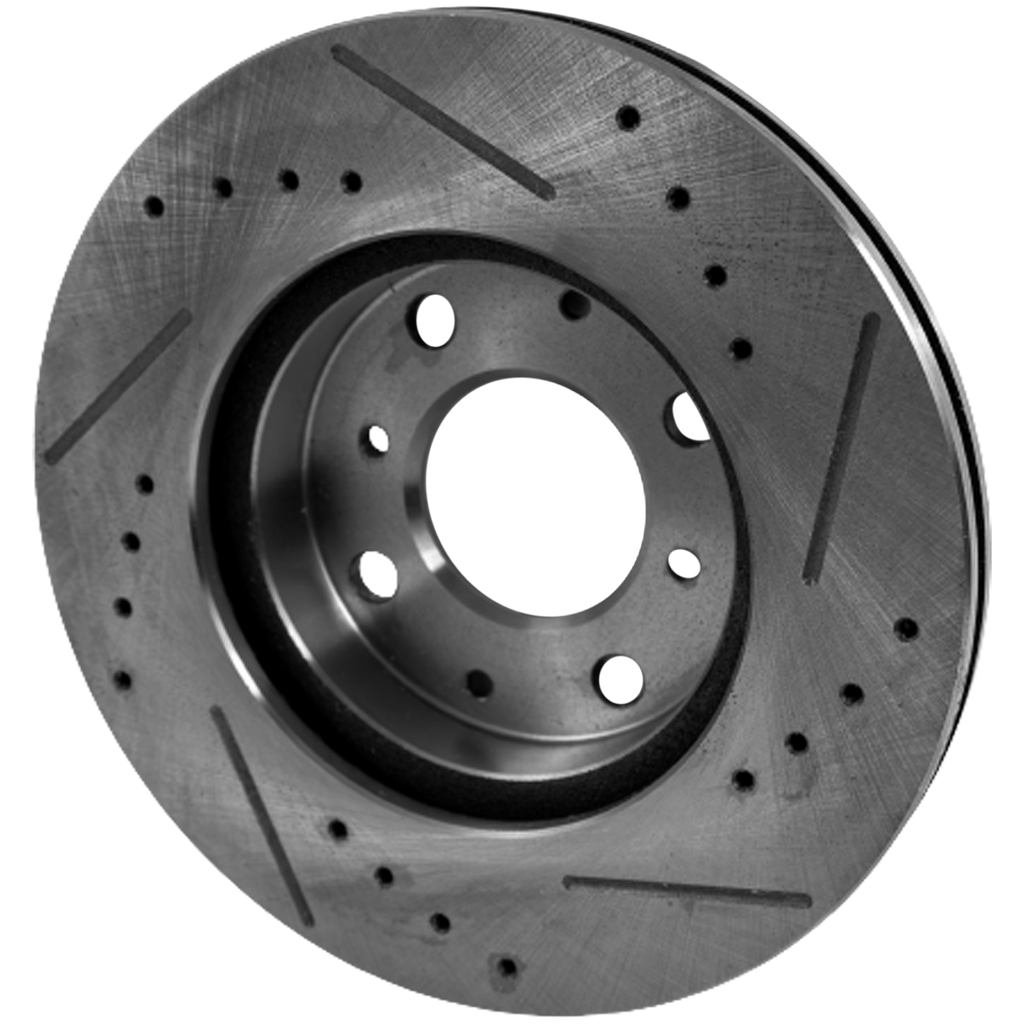 CRX 90-91/CIVIC 90-00 FRONT BRAKE DISC RH=LH, Cross-drilled and Slotted