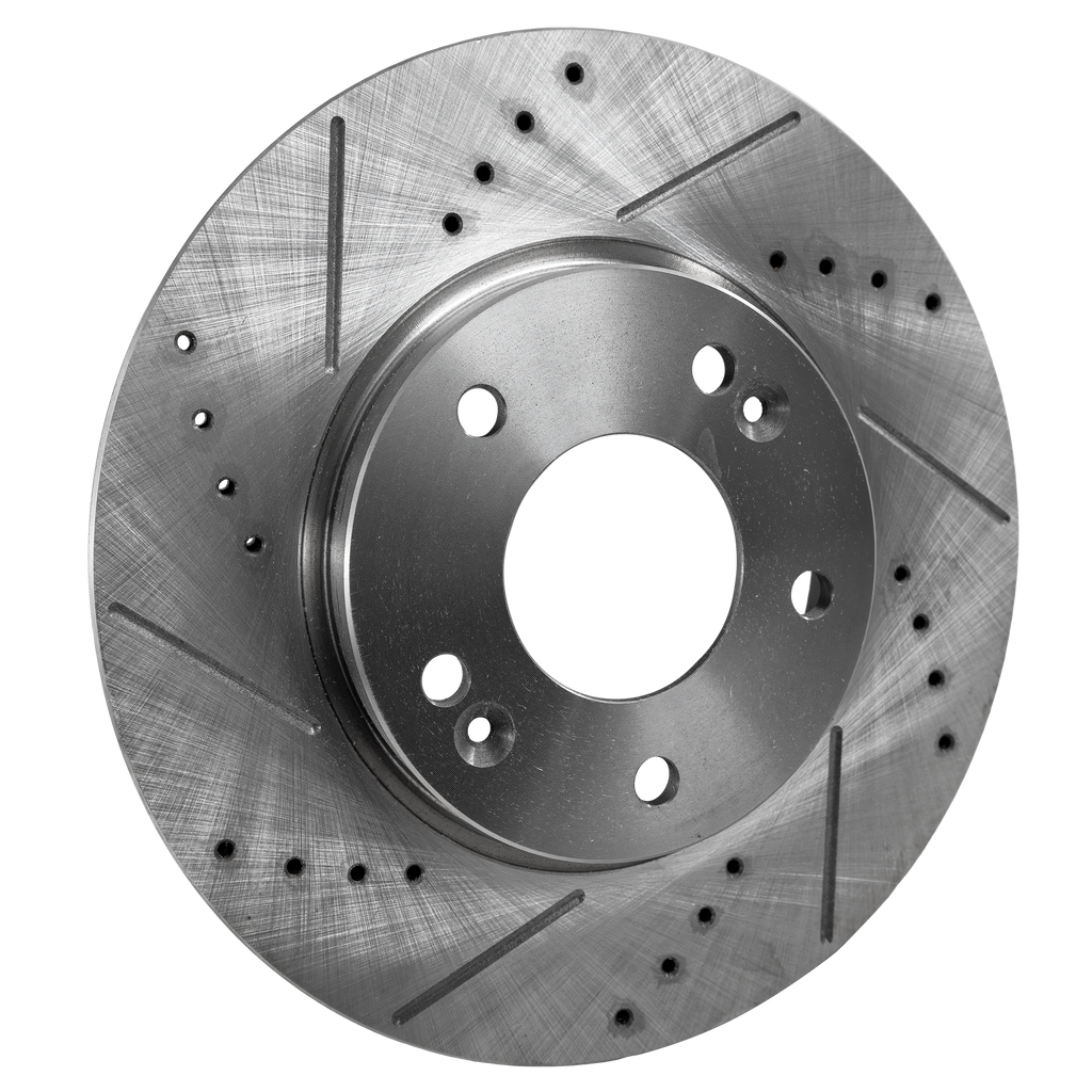 ELANTRA 11-20/SOUL 14-22 FRONT BRAKE DISC RH=LH, Cross-drilled and Slotted