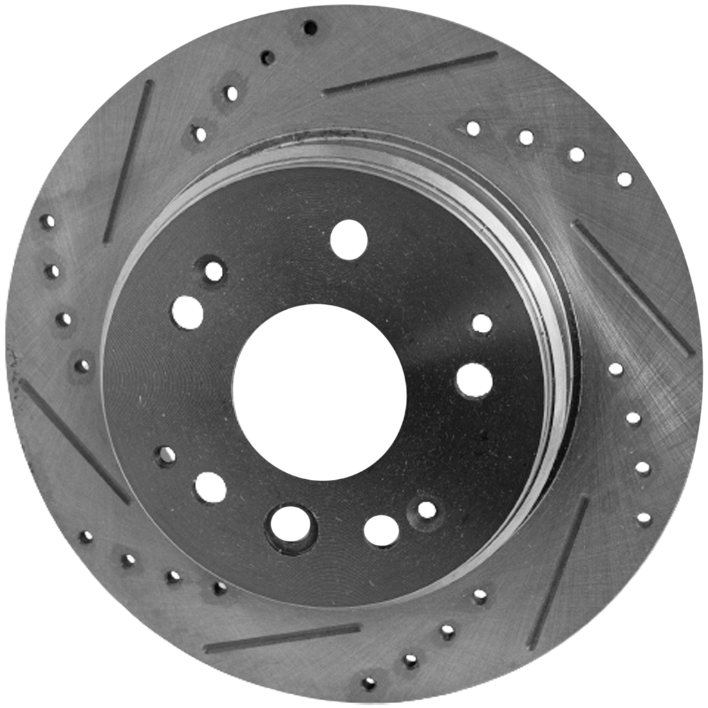 ELEMENT 03-11/TL 04-08 REAR BRAKE DISC RH=LH, Cross-drilled and Slotted