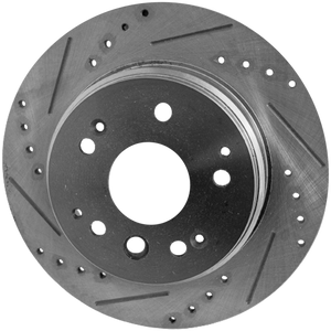 ELEMENT 03-11/TL 04-08 REAR BRAKE DISC RH=LH, Cross-drilled and Slotted