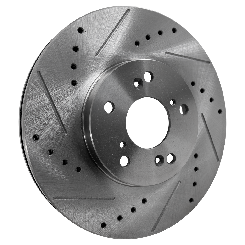 CL 01-03/ODYSSEY 99-04/TSX 04-14 FRONT BRAKE DISC RH=LH, Cross-drilled and Slotted