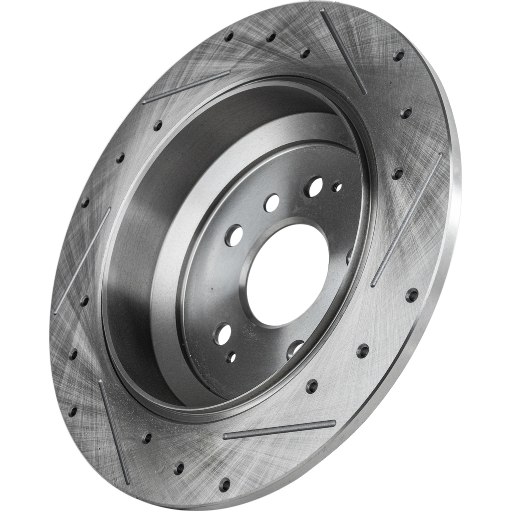 PILOT 16-20/RIDGELINE 17-20/PASSPORT 19-21 REAR BRAKE DISC RH=LH, Cross-drilled and Slotted