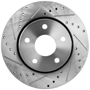 WRANGLER 07-17/WRANGLER JK 18-18 FRONT BRAKE DISC RH=LH, Cross-drilled and Slotted, (302mm Front Disc, Standard Brakes)