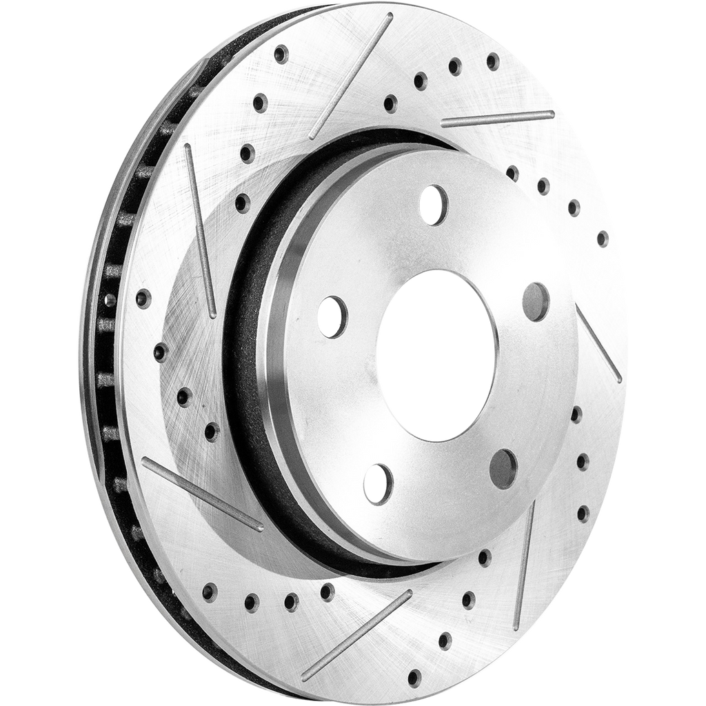 WRANGLER 07-17/WRANGLER JK 18-18 FRONT BRAKE DISC RH=LH, Cross-drilled and Slotted, (302mm Front Disc, Standard Brakes)