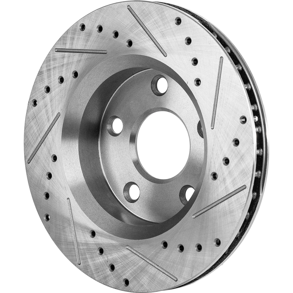 WRANGLER 07-17/WRANGLER JK 18-18 FRONT BRAKE DISC RH=LH, Cross-drilled and Slotted, (302mm Front Disc, Standard Brakes)