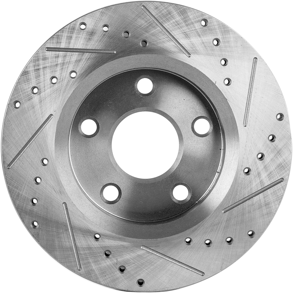 WRANGLER 07-17/WRANGLER JK 18-18 FRONT BRAKE DISC RH=LH, Cross-drilled and Slotted, (302mm Front Disc, Standard Brakes)