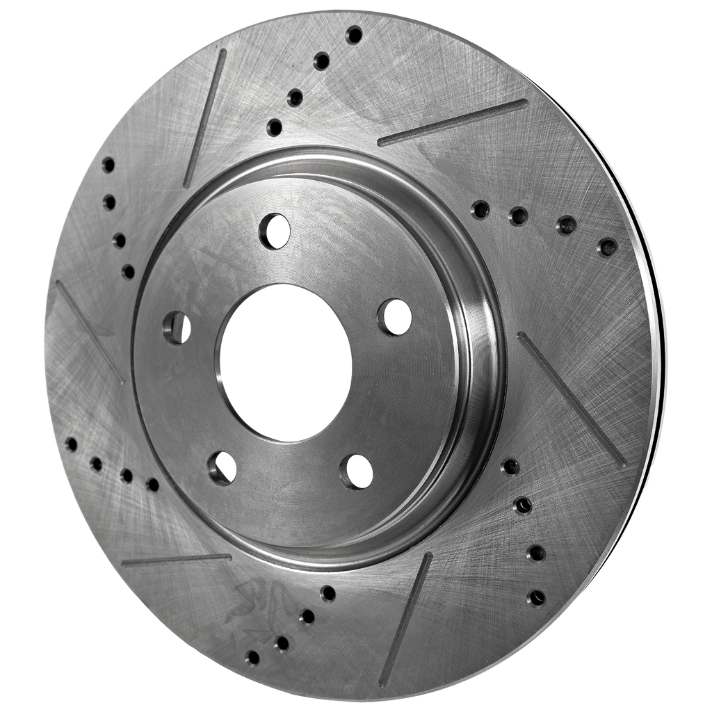 SONATA 05-15/TUCSON 10-15/FORTE 10-16 FRONT BRAKE DISC RH=LH, Cross-drilled and Slotted