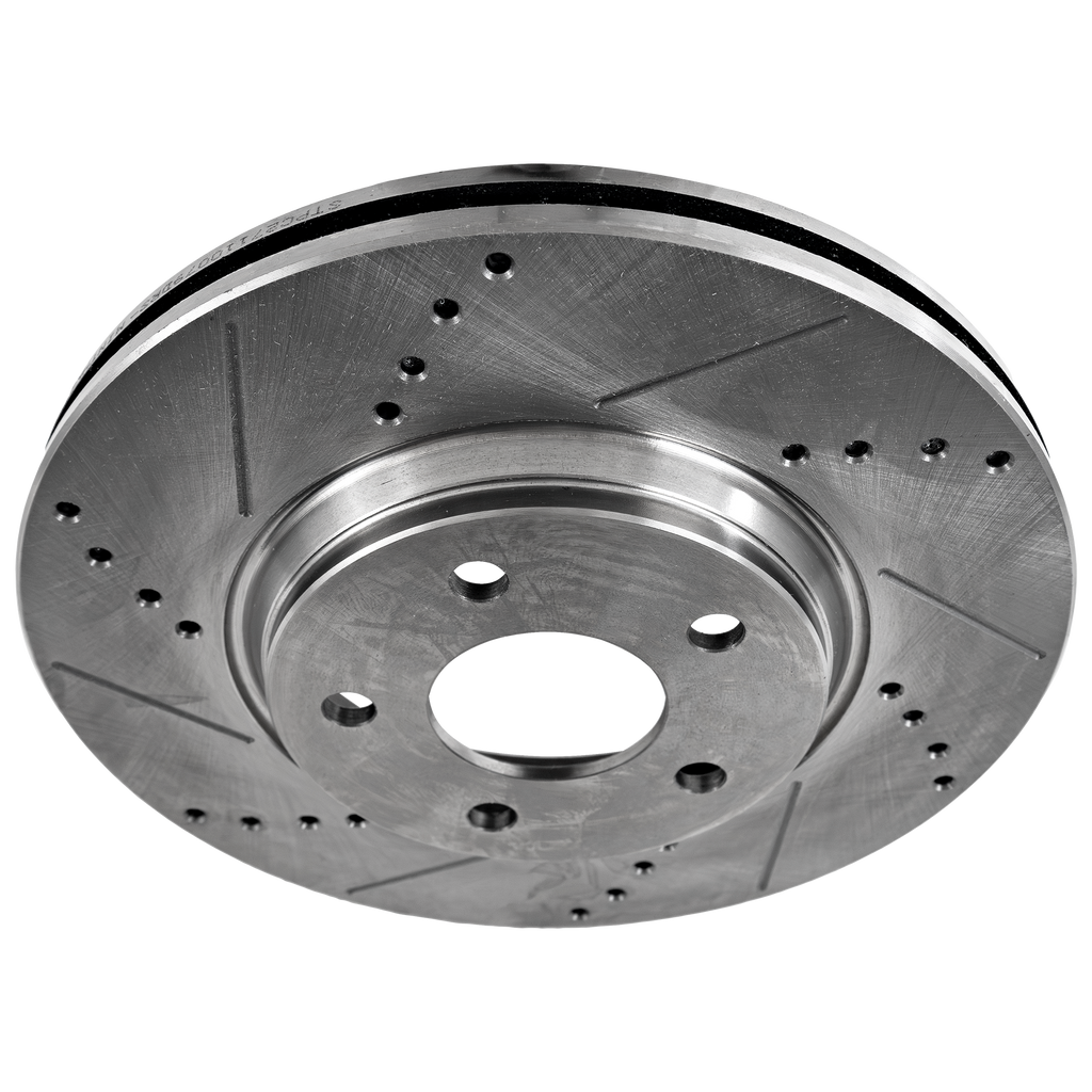 SONATA 05-15/TUCSON 10-15/FORTE 10-16 FRONT BRAKE DISC RH=LH, Cross-drilled and Slotted