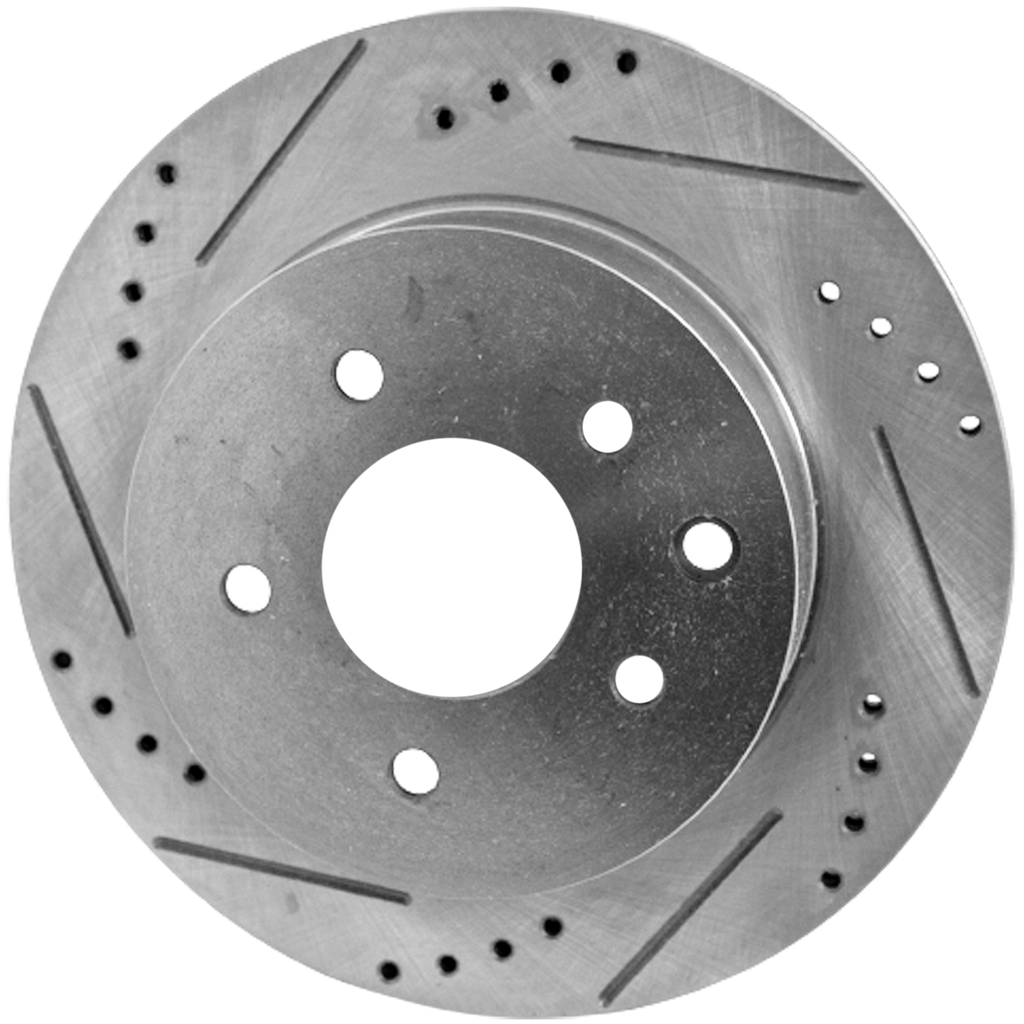 350Z 03-05/ROGUE 08-20/LEAF 11-22 REAR BRAKE DISC RH=LH, Cross-drilled and Slotted