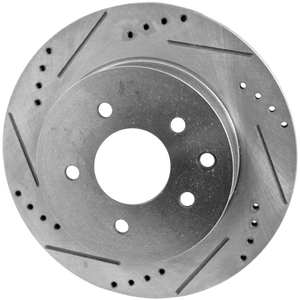 350Z 03-05/ROGUE 08-20/LEAF 11-22 REAR BRAKE DISC RH=LH, Cross-drilled and Slotted