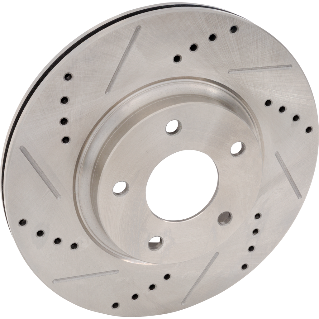 ALTIMA 02-06/I35 02-04/MAXIMA 02-03 FRONT BRAKE DISC RH=LH, Cross-drilled and Slotted