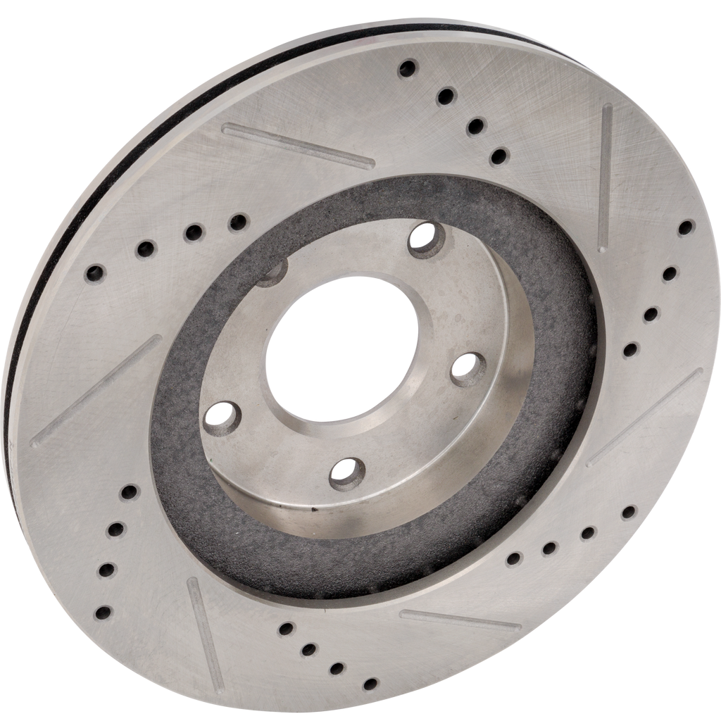 ALTIMA 02-06/I35 02-04/MAXIMA 02-03 FRONT BRAKE DISC RH=LH, Cross-drilled and Slotted