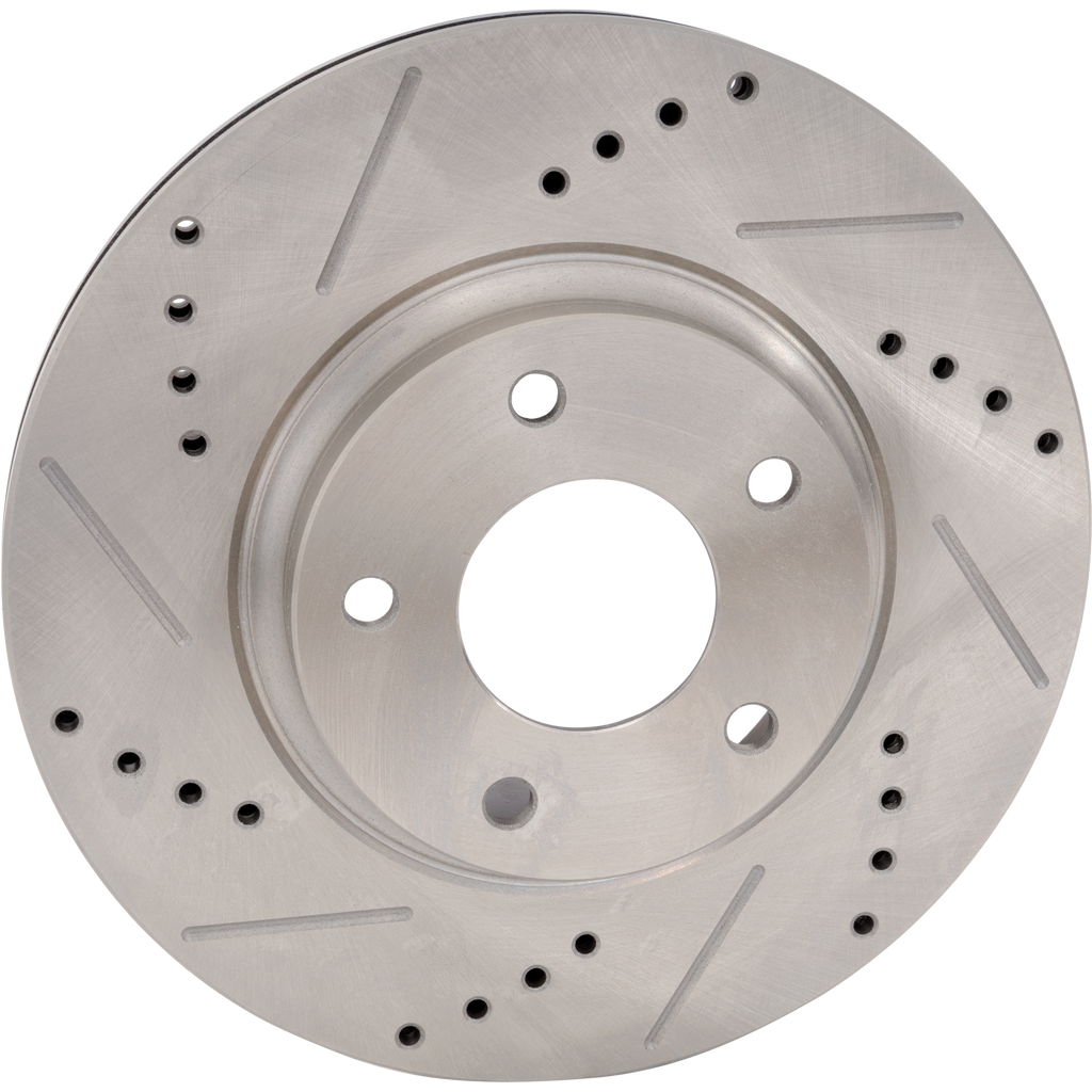 ALTIMA 02-06/I35 02-04/MAXIMA 02-03 FRONT BRAKE DISC RH=LH, Cross-drilled and Slotted