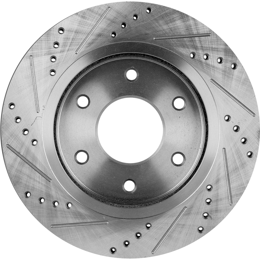 TITAN 05-07 / ARMADA/QX56 05-06 FRONT BRAKE DISC RH=LH, Cross-drilled and Slotted