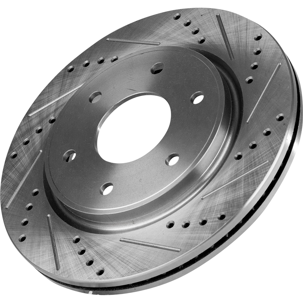 TITAN 05-07 / ARMADA/QX56 05-06 FRONT BRAKE DISC RH=LH, Cross-drilled and Slotted