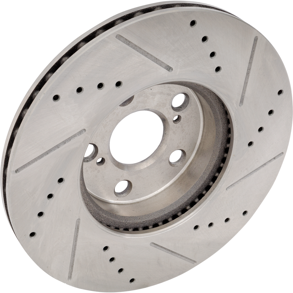 COROLLA 09-19/XD 08-14 FRONT BRAKE DISC RH=LH, Cross-drilled and Slotted