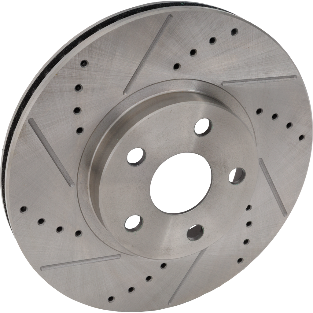 COROLLA/MATRIX 03-08 / CELICA 00-05 FRONT BRAKE DISC RH=LH, Cross-drilled and Slotted