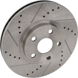 COROLLA/MATRIX 03-08 / CELICA 00-05 FRONT BRAKE DISC RH=LH, Cross-drilled and Slotted