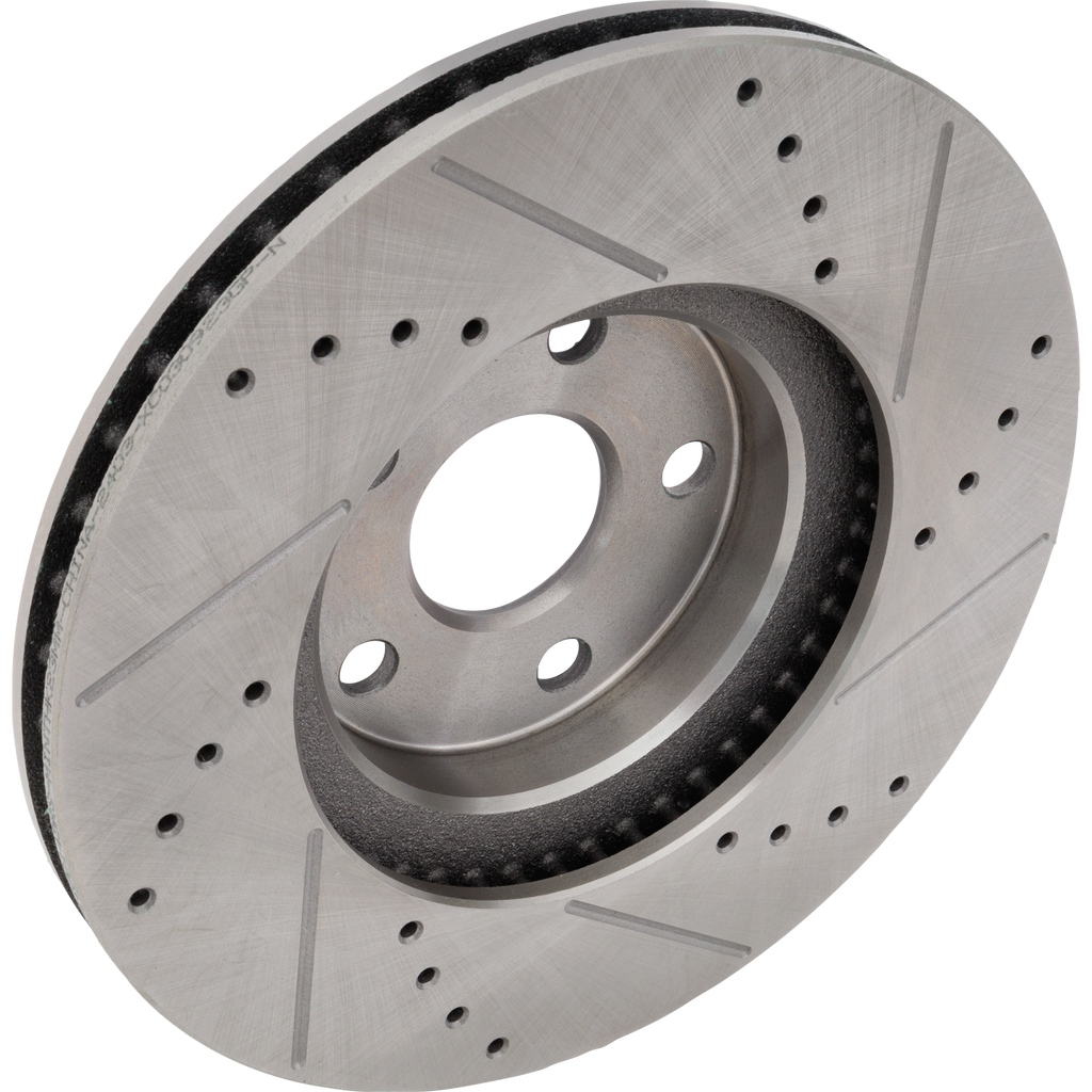 COROLLA/MATRIX 03-08 / CELICA 00-05 FRONT BRAKE DISC RH=LH, Cross-drilled and Slotted