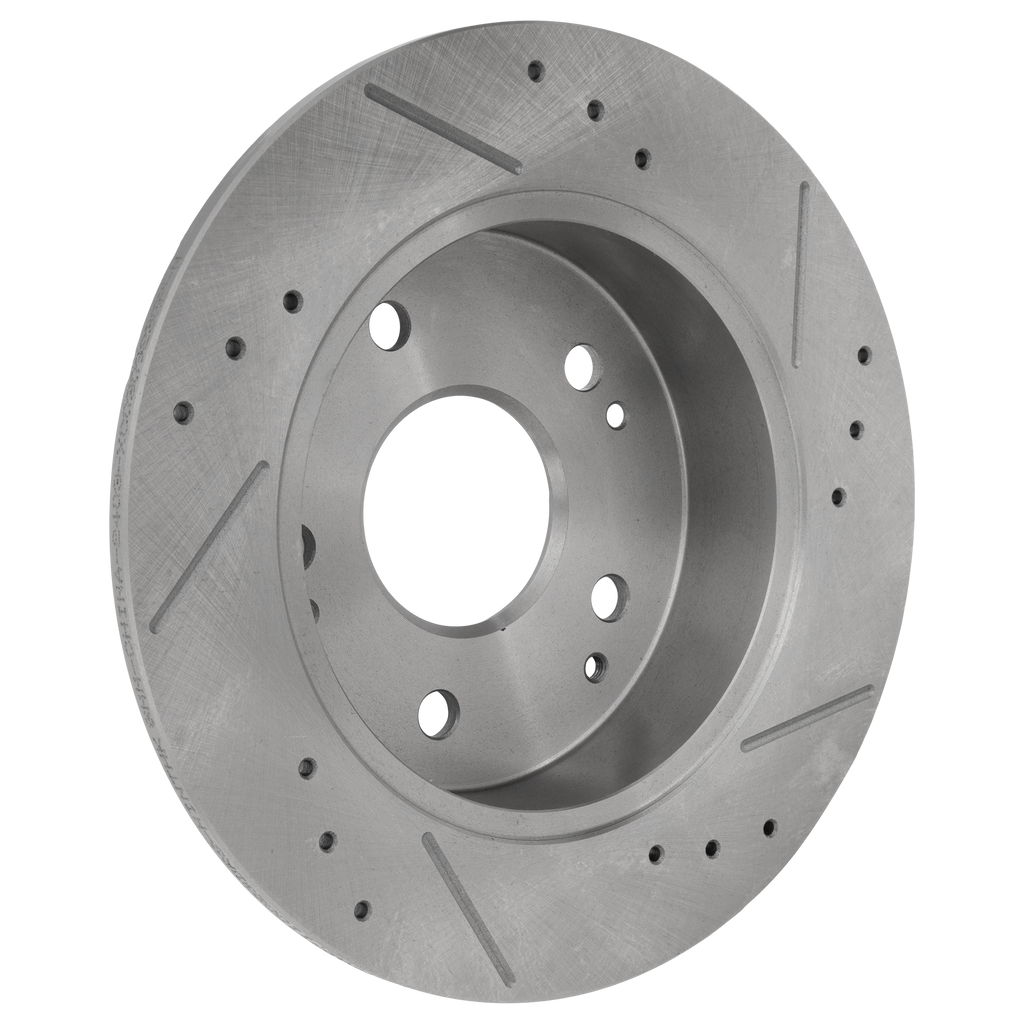 PRIUS 10-15 / CT200H 11-16 / PRIUS PLUG-IN 12-15 FRONT BRAKE DISC RH=LH, Cross-drilled and Slotted