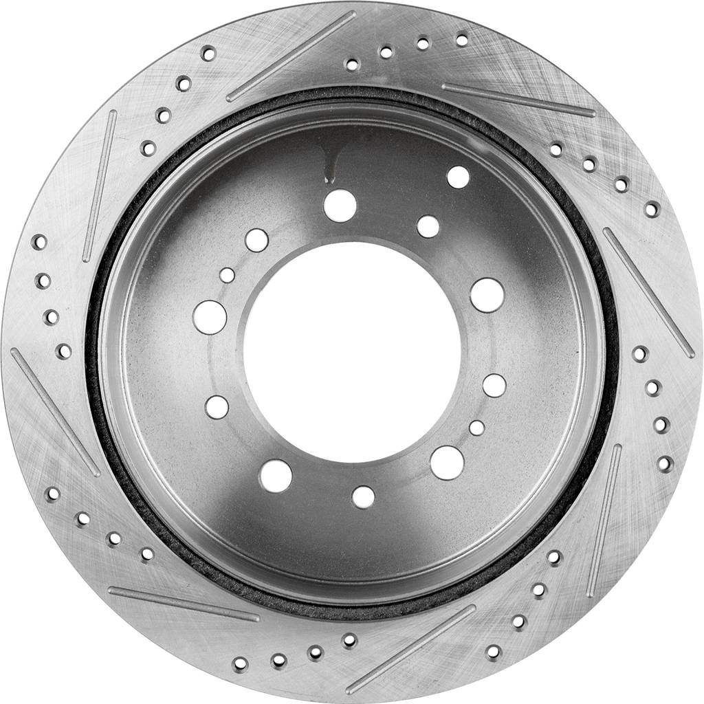 TUNDRA 07-21/SEQUOIA 08-22 REAR BRAKE DISC RH=LH, Cross-drilled and Slotted