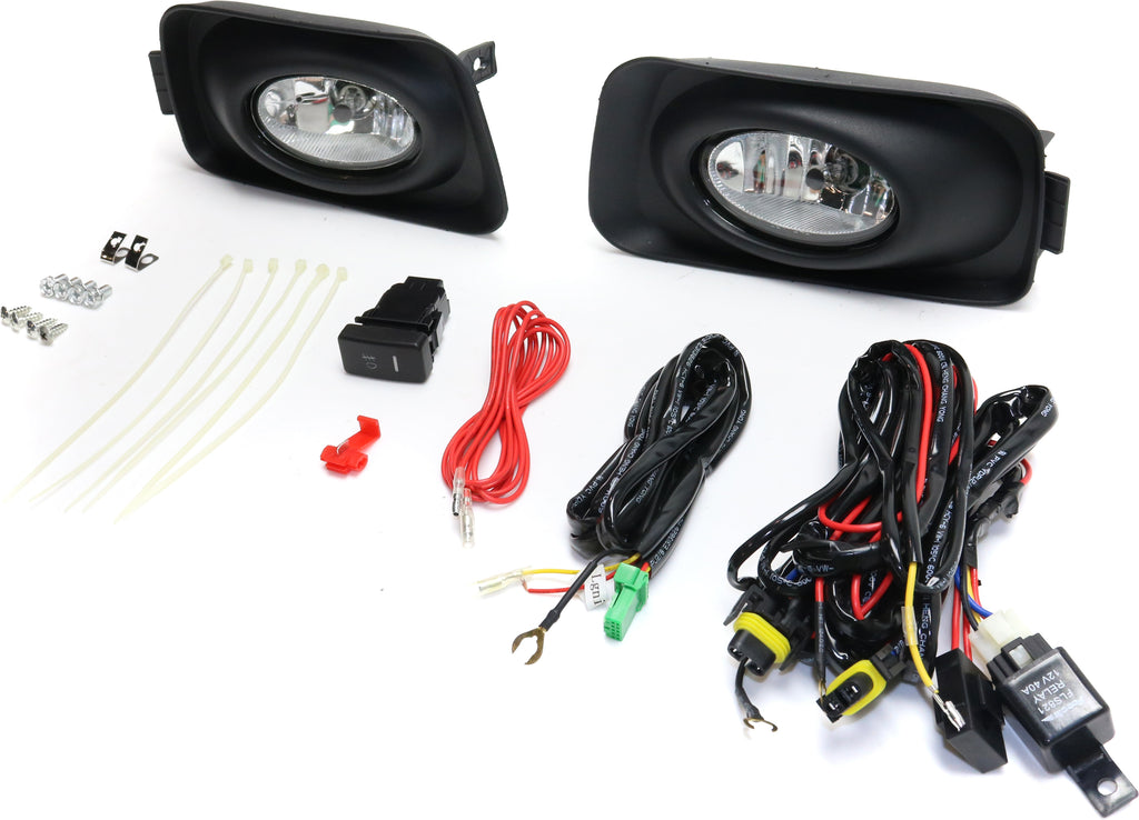 TSX 04-05 FRONT FOG LAMP RH AND LH, Assembly, Halogen, Clear Lens